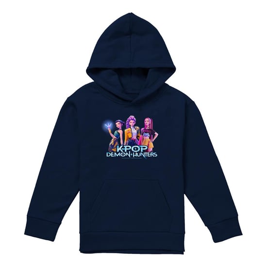 K-Pop Demon Hunters - "Huntrix" Hoodie zum Überziehen für Kinder (Marine) - Image 1