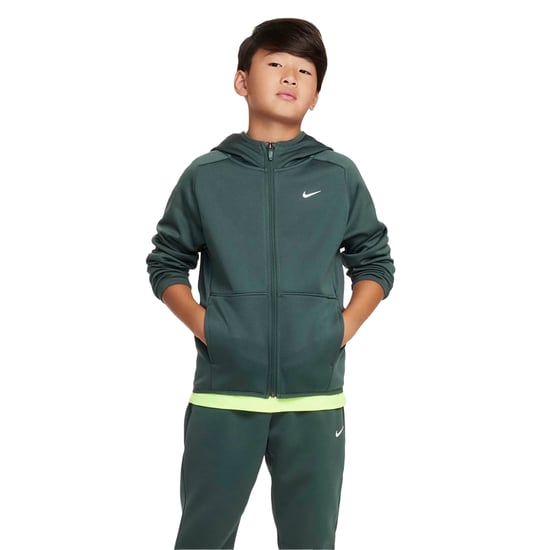 Nike - "Therma Fit" Hoodie mit durchgehendem Reißverschluss für Kinder, Langärmlig (Graugrün) - Image 2