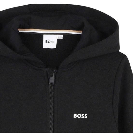 Boss - Hoodie mit durchgehendem Reißverschluss für Kinder (Schwarz) - Image 3
