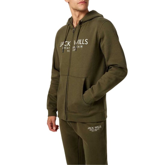 Jack Wills - "Pinebrook" Hoodie mit durchgehendem Reißverschluss für Herren (Blattdesign) - Image 1