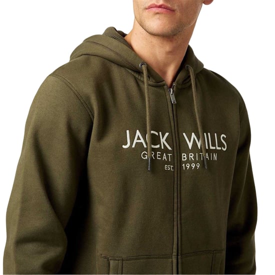 Jack Wills - "Pinebrook" Hoodie mit durchgehendem Reißverschluss für Herren (Blattdesign) - Image 4