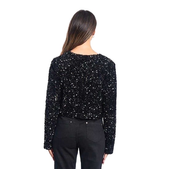 Be You - Bluse für Damen, Pailletten, leger, Langärmlig (Schwarz) - Image 3