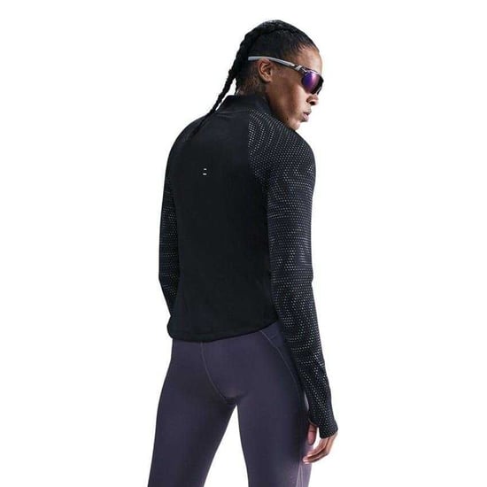 Nike - "T Flash" Oberteil für Damen, Raglan langärmelig (Schwarz/Silber) - Image 3