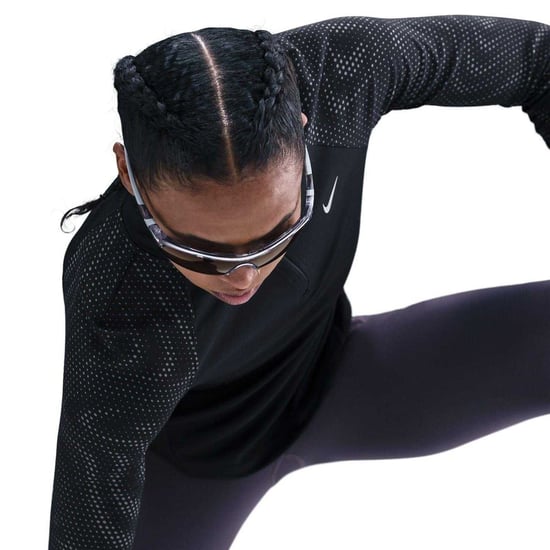 Nike - "T Flash" Oberteil für Damen, Raglan langärmelig (Schwarz/Silber) - Image 4