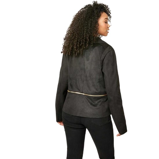Biba - Wasserfall-Jacke für Damen, Mit Reißverschluss, Suedette Wildlederimitat (Schwarz) - Image 3