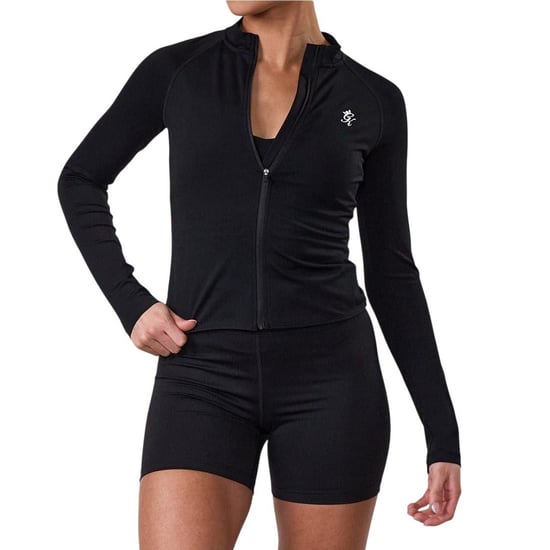 Gym King - Jacke für Damen, Durchgehender Reißverschluss, Raglanärmel (Schwarz) - Image 1