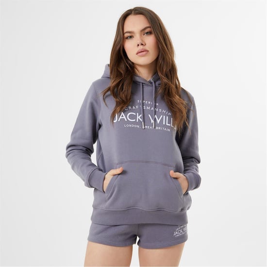 Jack Wills - Kapuzenpullover für Damen, Logo (graublau) - Image 1