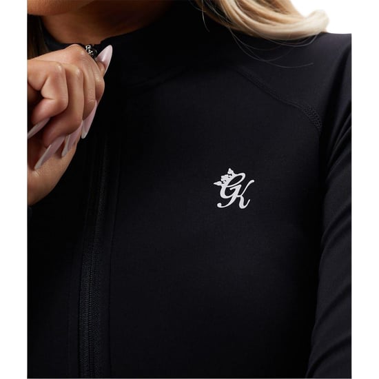 Gym King - Jacke für Damen, Durchgehender Reißverschluss, Raglanärmel (Schwarz) - Image 4