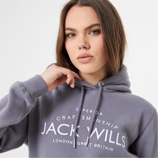 Jack Wills - Kapuzenpullover für Damen, Logo (graublau) - Image 3