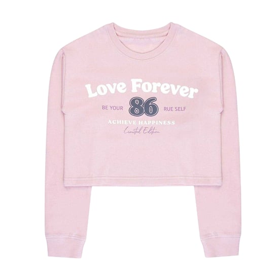 Miso - "Love" Kurzes Sweatshirt für Mädchen (Pink) - Image 1