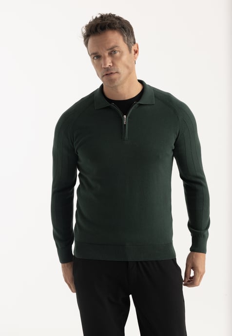 Pullover Pullover Mit Polokragen Und Reißverschluss - Image 1