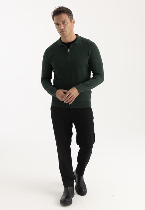 Pullover Pullover Mit Polokragen Und Reißverschluss - Image 2
