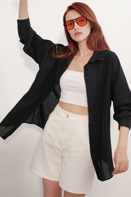 Damen Viskose Nylon Hemd - Image 3