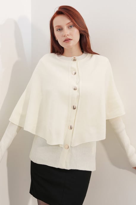 Rippstrukturierter Langarm-Button-Up-Cardigan - Image 1