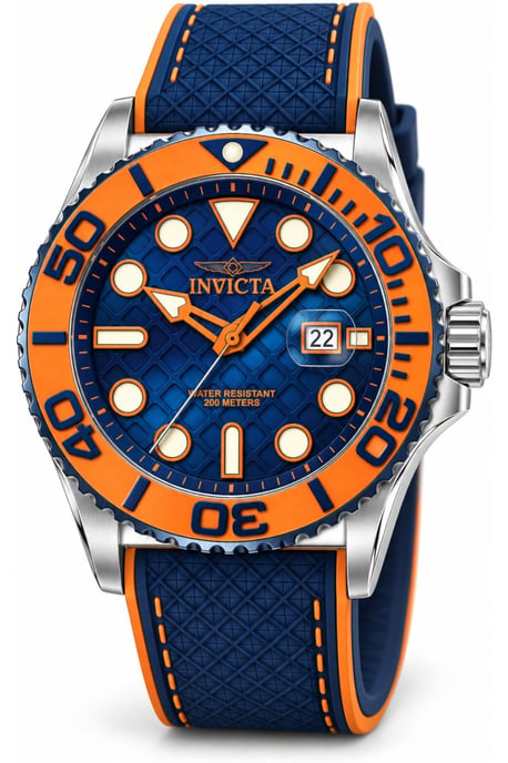Invicta Grand Diver 51085 Herrenuhr - Quarzwerk - Edelstahl mit blauem Zifferblatt - 48 mm - Image 1