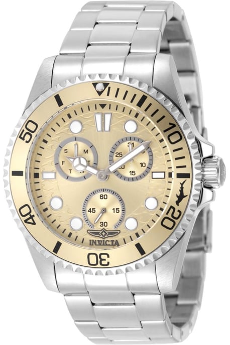 Invicta Pro Diver 51138 Herrenuhr - Quarzwerk - Edelstahl mit beigem Zifferblatt - 43 mm - Image 1