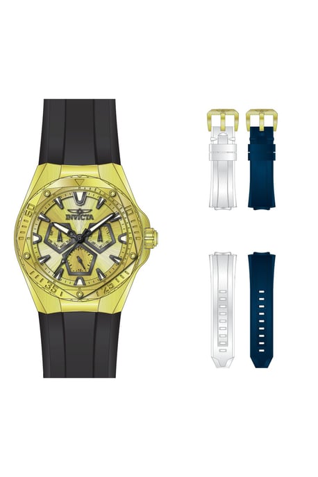 Invicta Speedway 51131 Herrenuhr - Quarzwerk - Edelstahl mit goldenem Zifferblatt - 45 mm - Mit extra Armbändern - Image 2