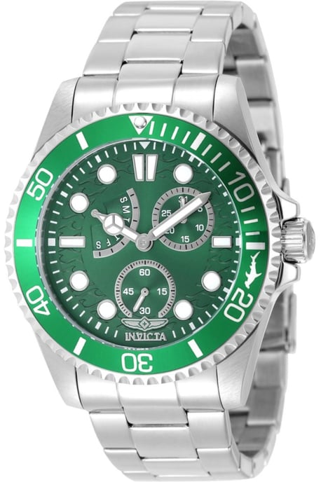 Invicta Pro Diver 51142 Herrenuhr - Quarzwerk - Edelstahl mit grünem Zifferblatt - 43 mm - Image 1