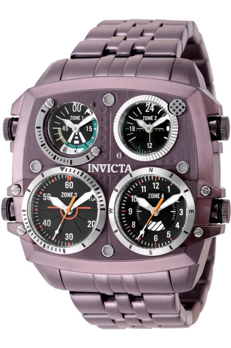 Invicta Aviator - Zulu Time 50660 Herrenuhr - Quarzwerk - Edelstahl mit schwarzem Zifferblatt - 50 mm - Image 1