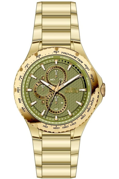 Invicta Aviator 50107 Herrenuhr - Quarzwerk - Edelstahl mit grünem Zifferblatt - 44 mm - Image 1