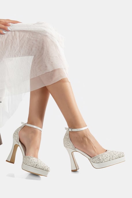 Khloe Glitzer Braut Plateau High Heels - Image 4