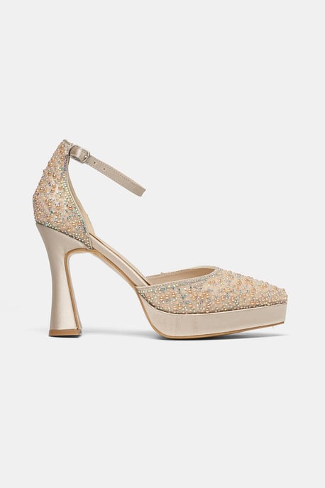 Khloe Glitzer Braut Plateau High Heels - Image 2