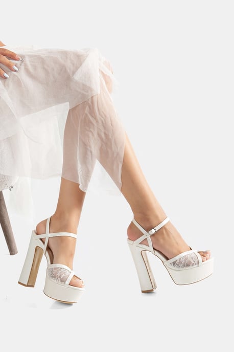 Naomi Spitze Braut Plateau High Heels - Image 4