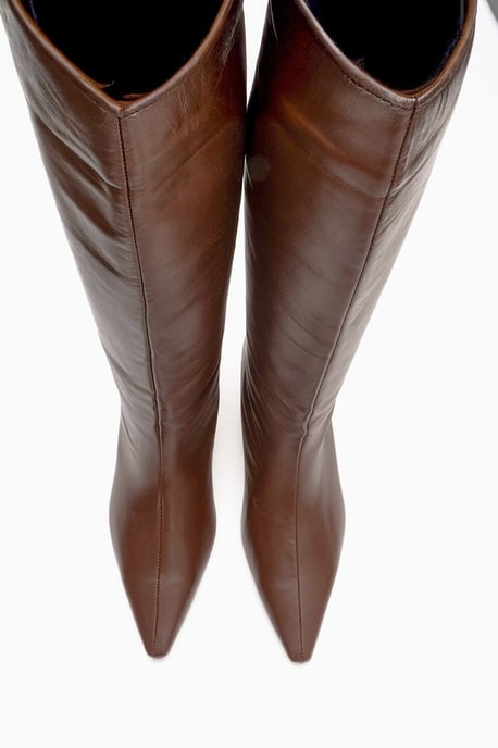 Corvel Leder Kitten-Heel Kniehoher Stiefel - Image 5