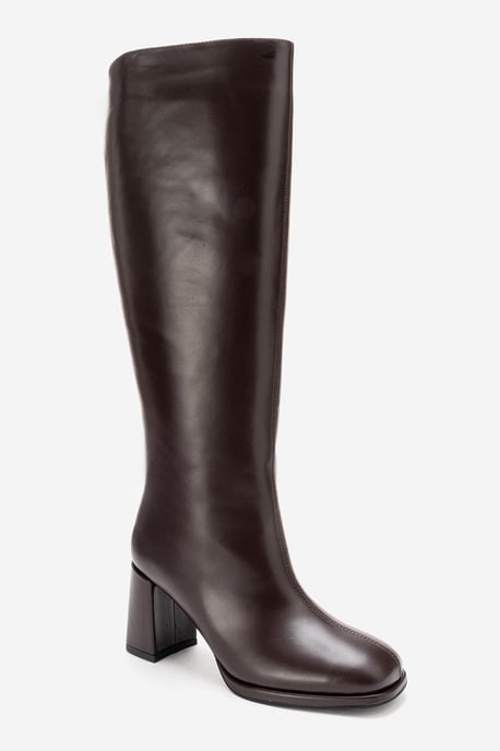 Javen Leder Blockabsatz Stiefel - Image 1