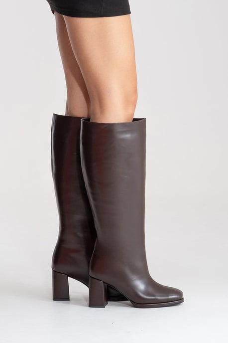 Javen Leder Blockabsatz Stiefel - Image 6
