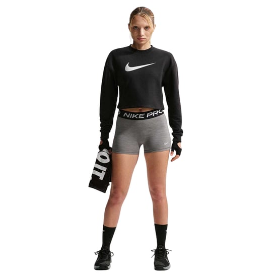 Nike - "Pro" Kurzes Sweatshirt für Damen, Dri-FIT, Fleece (Schwarz/Metallic) - Image 1