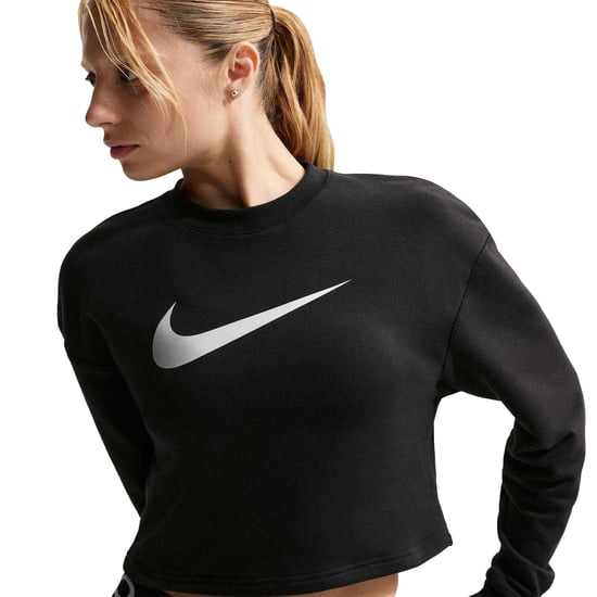 Nike - "Pro" Kurzes Sweatshirt für Damen, Dri-FIT, Fleece (Schwarz/Metallic) - Image 5