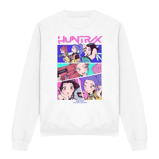 K-Pop Demon Hunters - "Huntrix Neon Comic Anime" Sweatshirt für Herren/Damen Unisex (Weiß) - Image 1