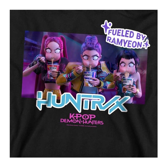 K-Pop Demon Hunters - "Huntrix Eating Ramyeon" Sweatshirt für Herren/Damen Unisex (Schwarz) - Image 3
