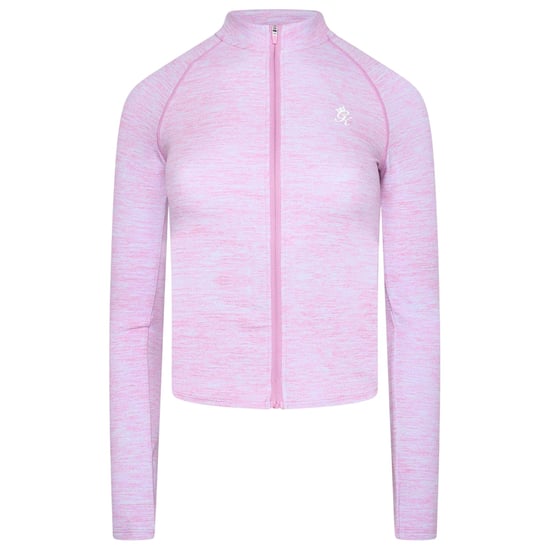 Gym King - Jacke für Damen, Durchgehender Reißverschluss, Raglanärmel (Pink meliert) - Image 2