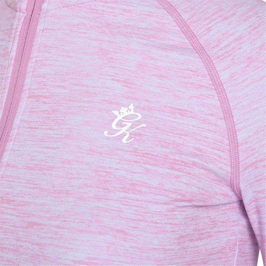 Gym King - Jacke für Damen, Durchgehender Reißverschluss, Raglanärmel (Pink meliert) - Image 4