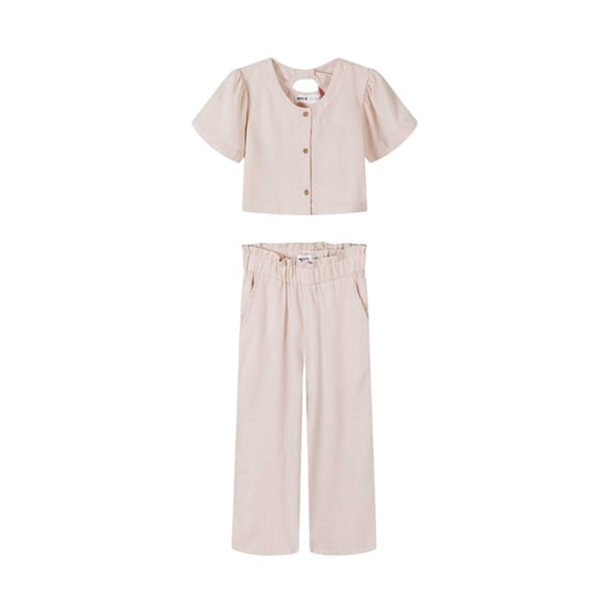 Minoti - Ober- und Unterteil-Set für Mädchen, Weites Bein, Gefalteter Ärmel (Pink) - Image 2