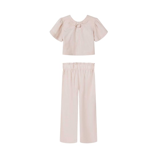 Minoti - Ober- und Unterteil-Set für Mädchen, Weites Bein, Gefalteter Ärmel (Pink) - Image 3