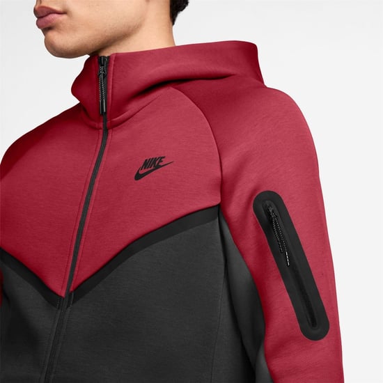 Nike - "Tech" Hoodie mit durchgehendem Reißverschluss für Herren (Rot/Schwarz) - Image 3