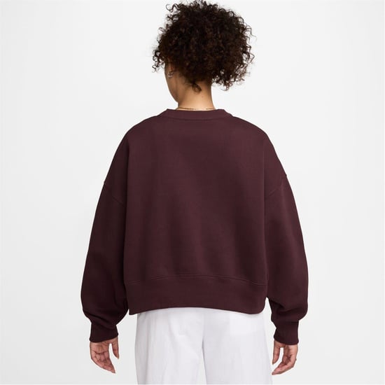 Nike - "Phoenix" Sweatshirt für Damen, Rundhalsausschnitt, Fleece, Übergroß (Burgunderrot) - Image 2