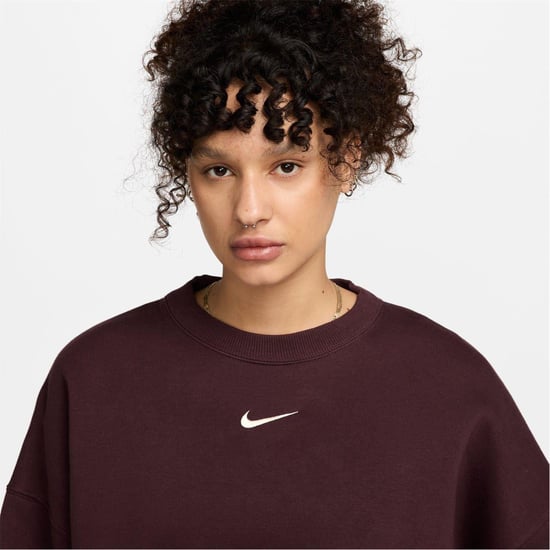 Nike - "Phoenix" Sweatshirt für Damen, Rundhalsausschnitt, Fleece, Übergroß (Burgunderrot) - Image 3