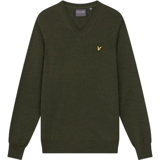Lyle & Scott - Pullover für Herren, V-Ausschnitt, Emblem, Regulär (Kaktus-Grün) - Image 2