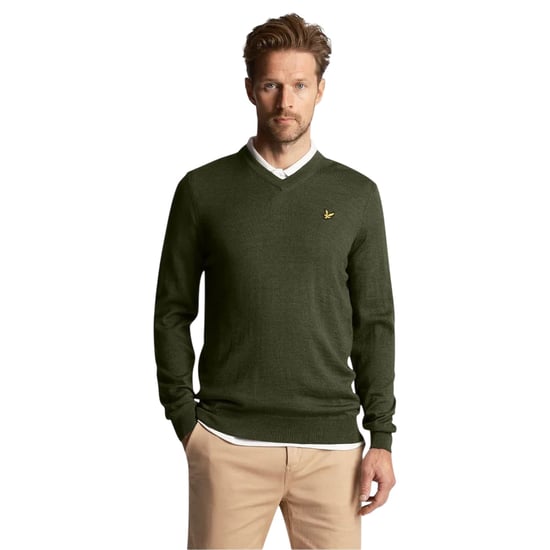 Lyle & Scott - Pullover für Herren, V-Ausschnitt, Emblem, Regulär (Kaktus-Grün) - Image 5