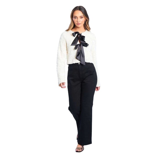 Be You - Bluse für Damen, Pailletten, leger, Langärmlig (Cremefarbe) - Image 1