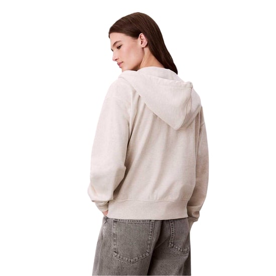 Calvin Klein - Hoodie mit durchgehendem Reißverschluss für Damen (Vanille meliert) - Image 3