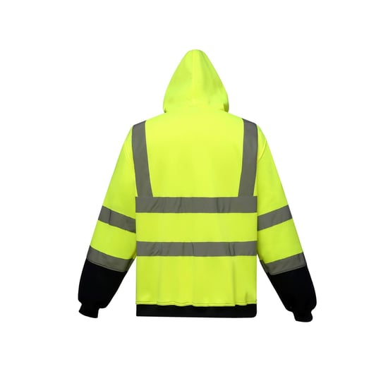 Yoko - Hoodie mit durchgehendem Reißverschluss Signalkleidung für Herren (Gelb/Marineblau) - Image 2