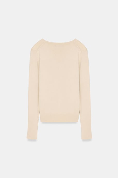 Damen V-Ausschnitt Strickpullover mit seitlichem Schlitz - Image 6