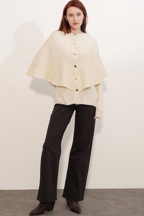Rippstrukturierter Langarm-Button-Up-Cardigan - Image 2
