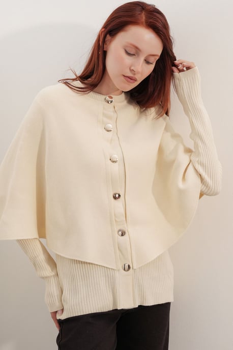 Rippstrukturierter Langarm-Button-Up-Cardigan - Image 3