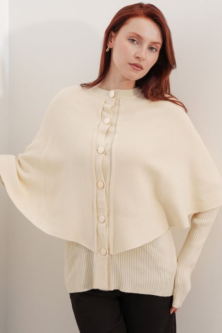 Rippstrukturierter Langarm-Button-Up-Cardigan - Image 4